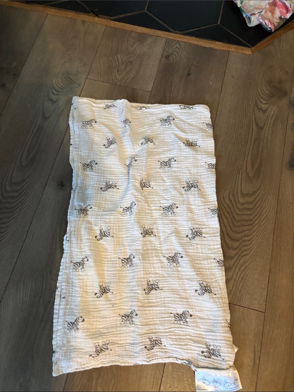 White Printed Swaddle Blanket